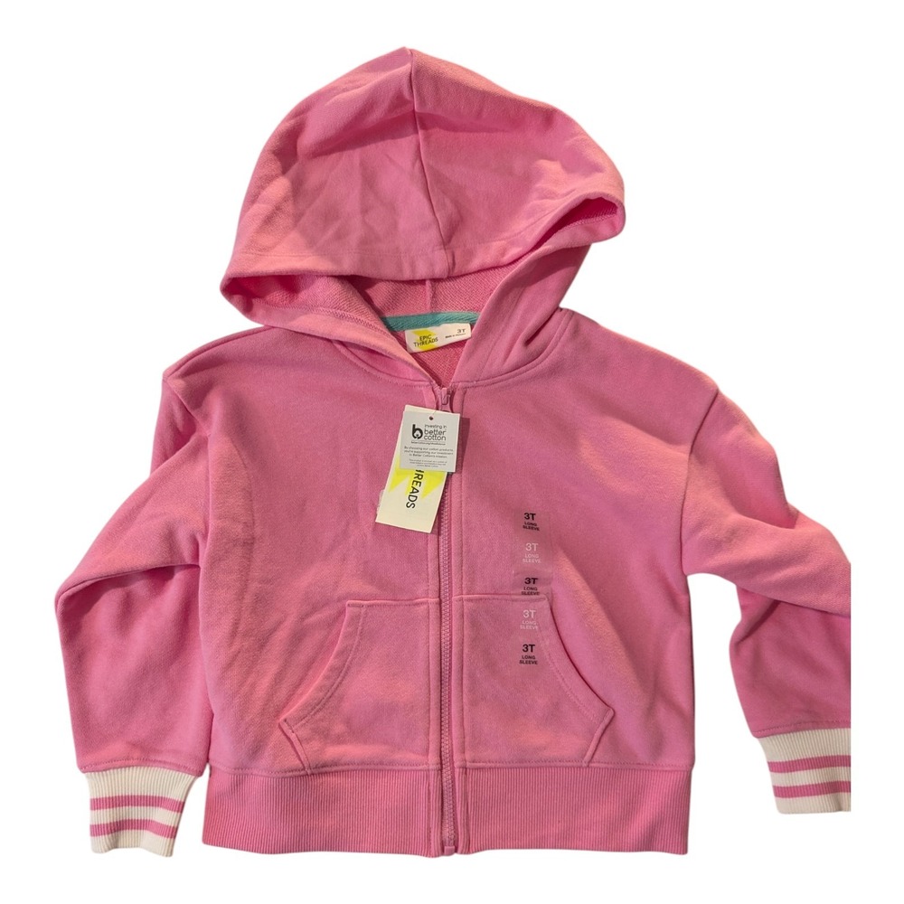 BBC-1‎ Epic Threads French Terry Full Zip Hoodie Little Girls 3T - Juicy Pink